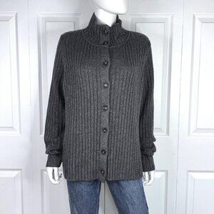 CONTEMPORAINE Women's large grey wool cardigan